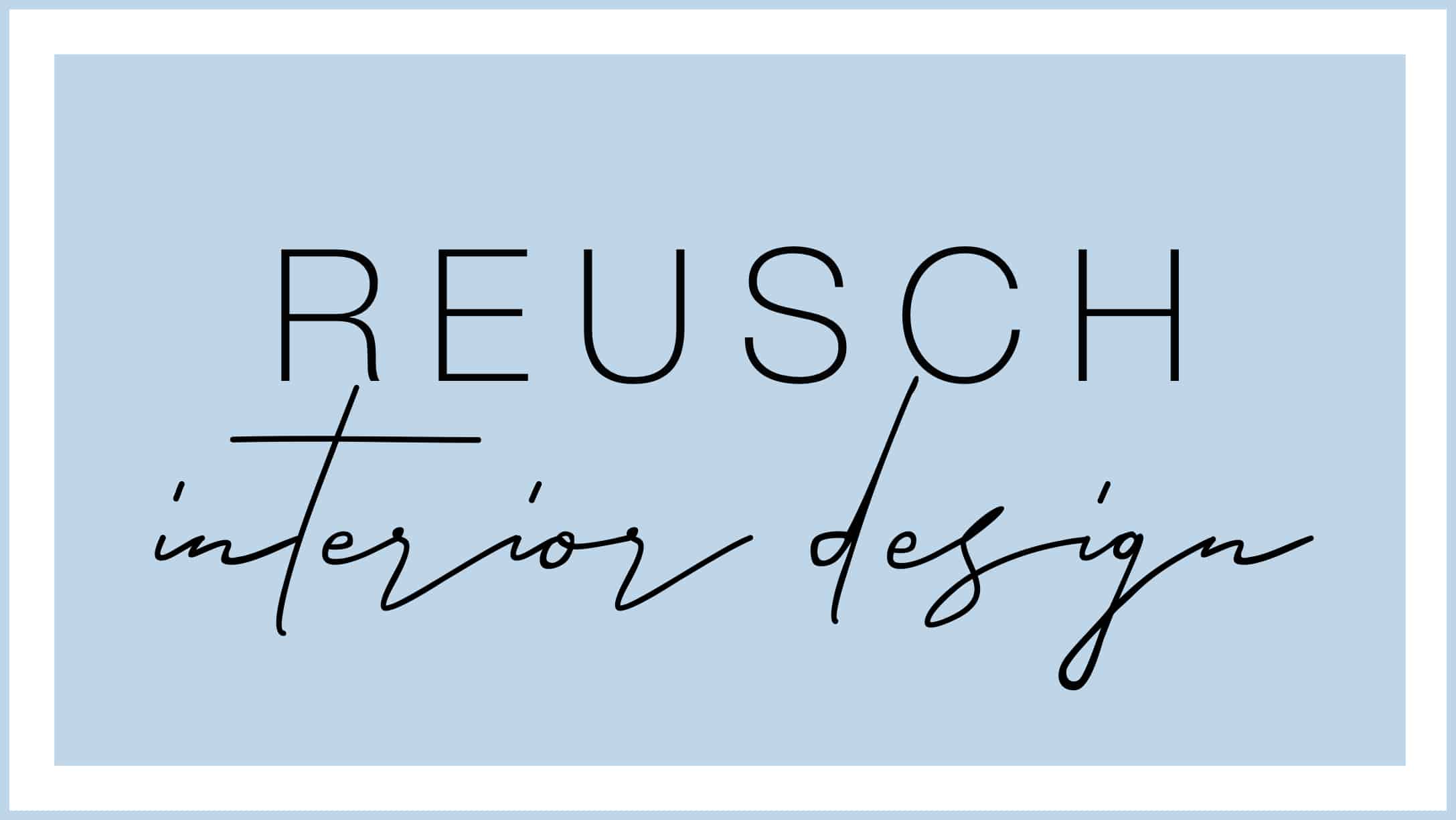 Reusch Interior Design Blue and Black Logo